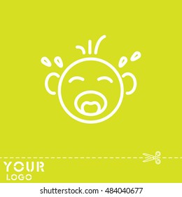 Web line icon. Crying Baby