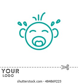 Web line icon. Crying Baby