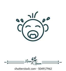 Web line icon. Crying Baby