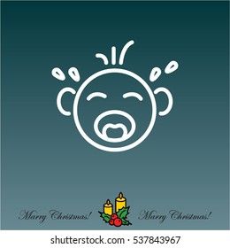 Web line icon. Crying Baby