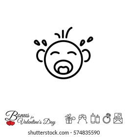 Web line icon. Crying Baby