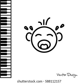 Web line icon. Crying Baby