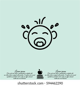 Web line icon. Crying Baby