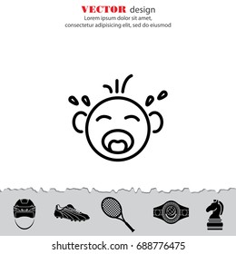 Web line icon. Crying Baby