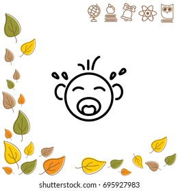 Web line icon. Crying Baby
