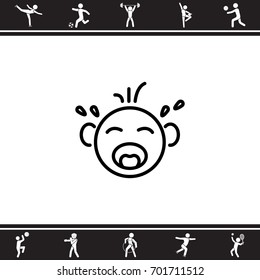 Web line icon. Crying Baby
