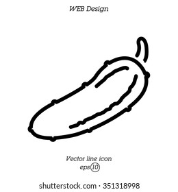 Web line icon. Cucumber