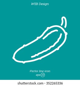Web line icon. Cucumber