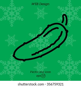 Web line icon. Cucumber