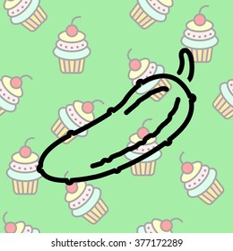 Web line icon. Cucumber