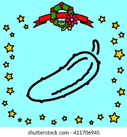 Web line icon. Cucumber
