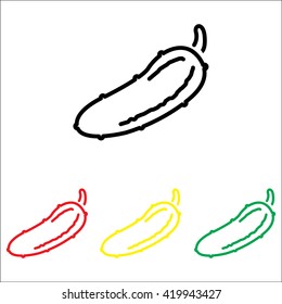 Web line icon. Cucumber