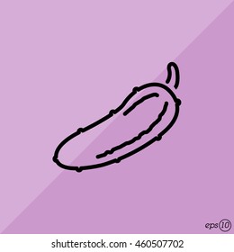 Web line icon. Cucumber