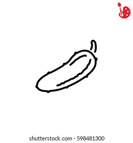 Web line icon. Cucumber