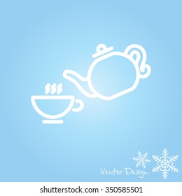 Web line icon. Cup and teapot, Tea ceremony