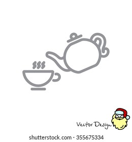 Web line icon. Cup and teapot, Tea ceremony