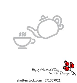 Web line icon. Cup and teapot, Tea ceremony