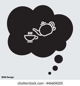 Web line icon. Cup and teapot, Tea ceremony