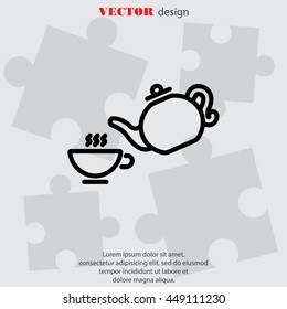 Web line icon. Cup and teapot, Tea ceremony