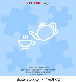Web line icon. Cup and teapot, Tea ceremony