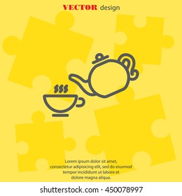 Web line icon. Cup and teapot, Tea ceremony