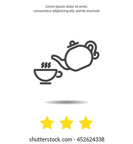 Web line icon. Cup and teapot, Tea ceremony