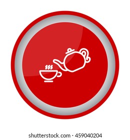 Web line icon. Cup and teapot, Tea ceremony