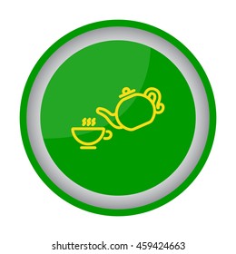 Web line icon. Cup and teapot, Tea ceremony