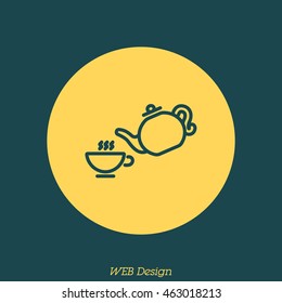 Web line icon. Cup and teapot, Tea ceremony