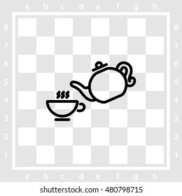 Web line icon. Cup and teapot, Tea ceremony