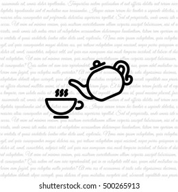 Web line icon. Cup and teapot, Tea ceremony
