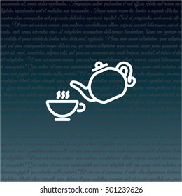 Web line icon. Cup and teapot, Tea ceremony