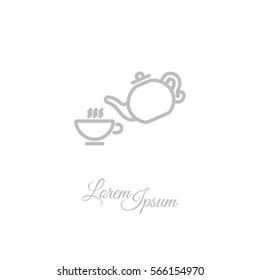 Web line icon. Cup and teapot, Tea ceremony