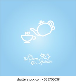 Web line icon. Cup and teapot, Tea ceremony