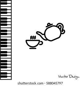 Web line icon. Cup and teapot, Tea ceremony
