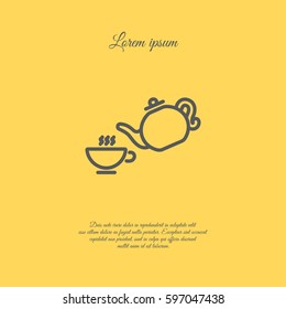 Web line icon. Cup and teapot, Tea ceremony