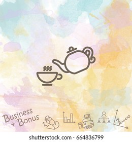 Web line icon. Cup and teapot, Tea ceremony