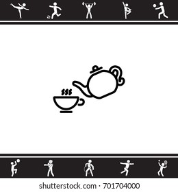 Web line icon. Cup and teapot, Tea ceremony