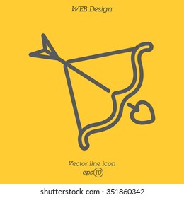 Web line icon. Cupid's arrow.