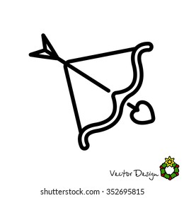 Web line icon. Cupid's arrow.