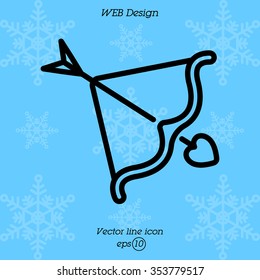 Web line icon. Cupid's arrow.