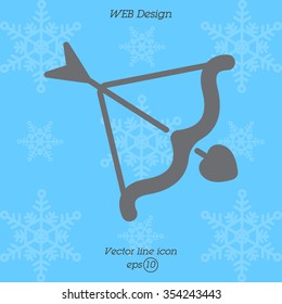 Web line icon. Cupid's arrow.