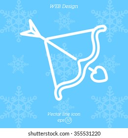 Web line icon. Cupid's arrow.