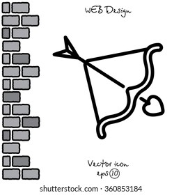 Web line icon. Cupid's arrow.