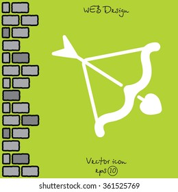 Web line icon. Cupid's arrow.