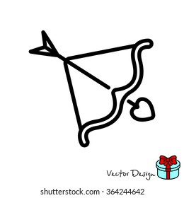 Web line icon. Cupid's arrow.