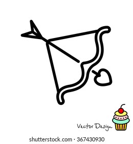 Web line icon. Cupid's arrow.
