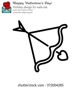 Web line icon. Cupid's arrow.