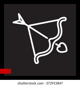 Web line icon. Cupid's arrow.