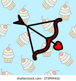 Web line icon. Cupid's arrow.